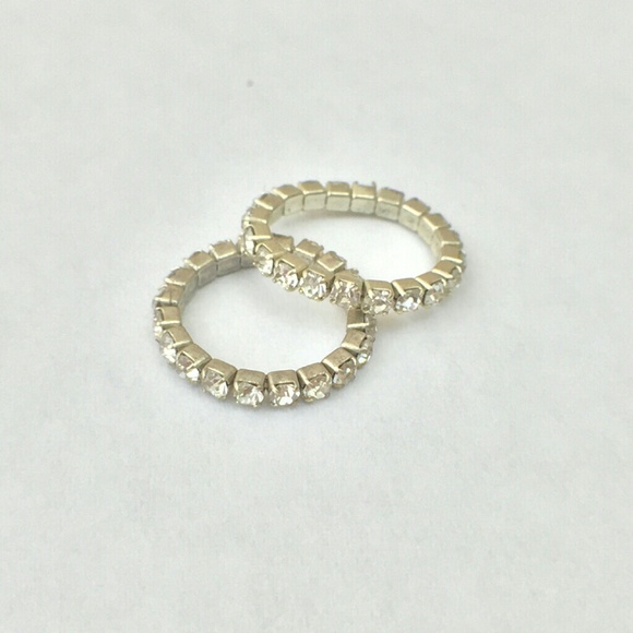 Single Row Crystal Rhinestone Stretch Toe Ring