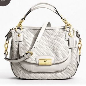 Nwt Coach Kristin Woven Leather Round Satchel Nwt Coach Kristin Woven Leather Round Satchel