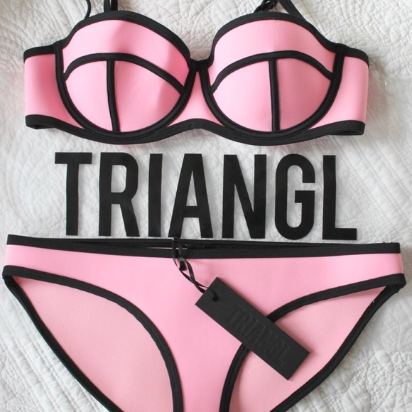 BABY PINK TRIANGL 2 PIECE SWIMSUIT
