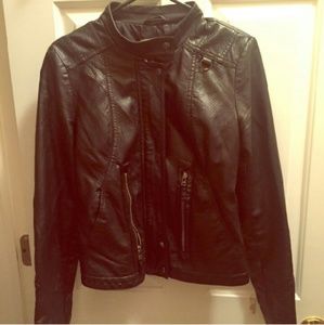New York and Company Black Faux Leather Jacket