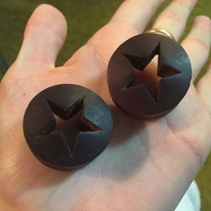1" Double Flared Wood Star Plugs / Gauges