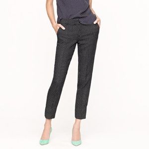 JCrew Tiny Dot Black Cafe Capri Pants, 6