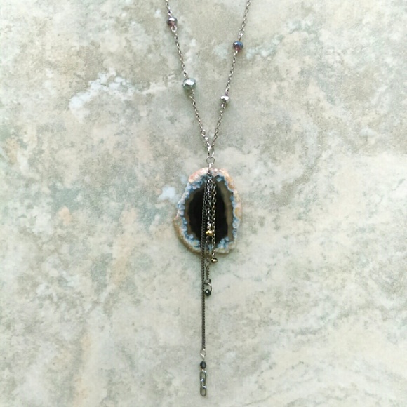 Crystal Agate Pendant Layering Handmade Necklace