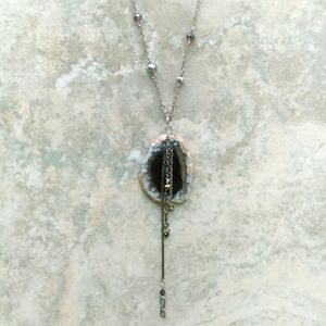 Crystal Agate Pendant Layering Handmade Necklace