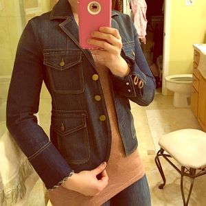 Jean jacket never worn dark wash.