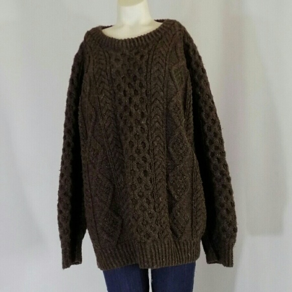 brown fisherman sweater
