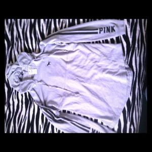 Gray VS PINK varsity hoodie L