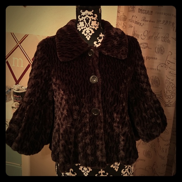 Beautiful brown faux fur 3/4 length jacket - Picture 1 of 2