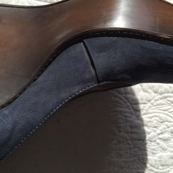 Navy Round Toe Wedges - Picture 4 of 4