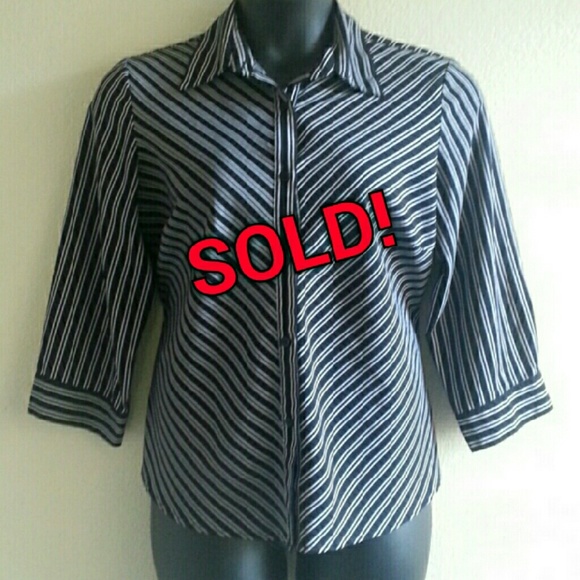 FINAL PRICE! NOTATIONS Striped Button-down Top - Picture 1 of 4