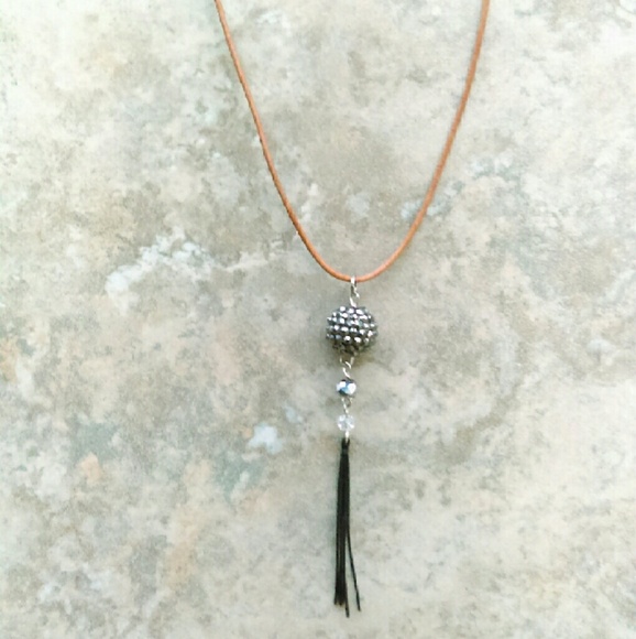 Disco Tassel Leather Handmade Necklace