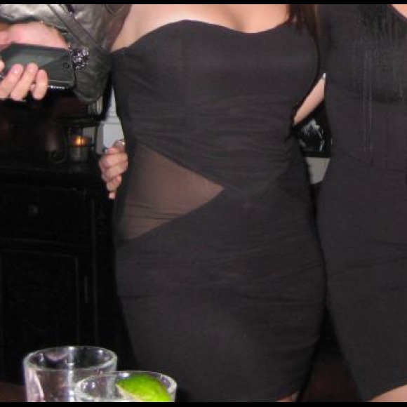 Strapless LBD with sheer side panels - Picture 1 of 1