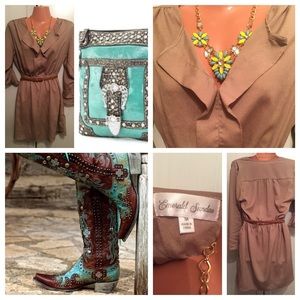 Beige/Nude Belted Dress