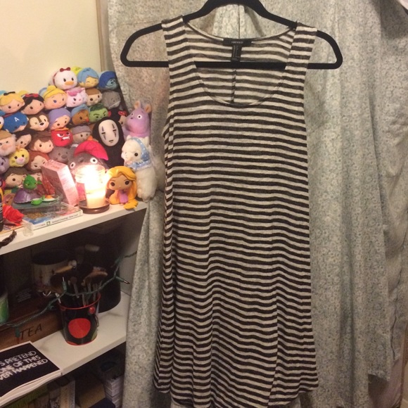 Black and cream striped Tank top dress