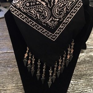 VANESSA MOONEY BLACK & SILVER SPIKE BANDANA