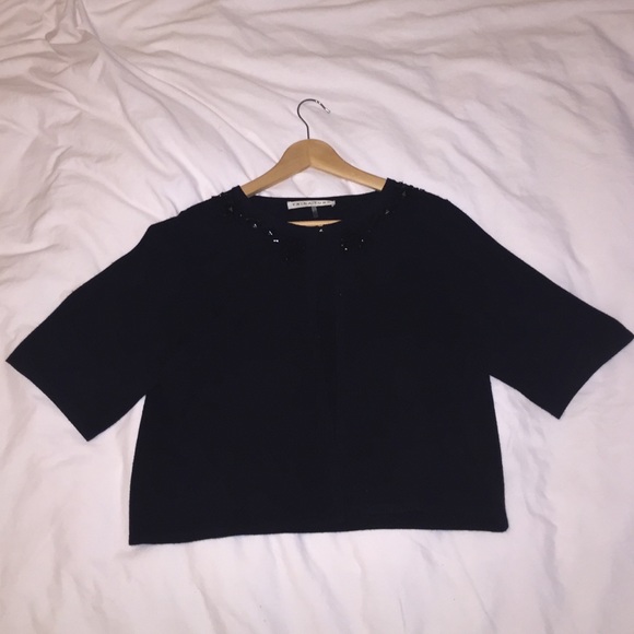 Trina Turk black cropped cardigan