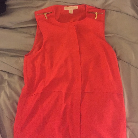 Red Michael Kors sleeveless blouse, medium.