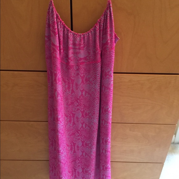 Silk pink with lilac spaghetti strap dress