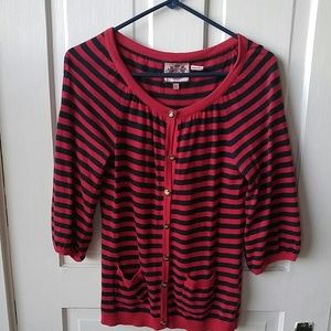 Last Chance: Juicy Couture red & navy cardigan