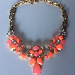 J. Crew Coral Embellished Statement Necklace