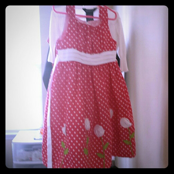 Little Girl's Spring Dress with Shoulder Shrug - Picture 1 of 4