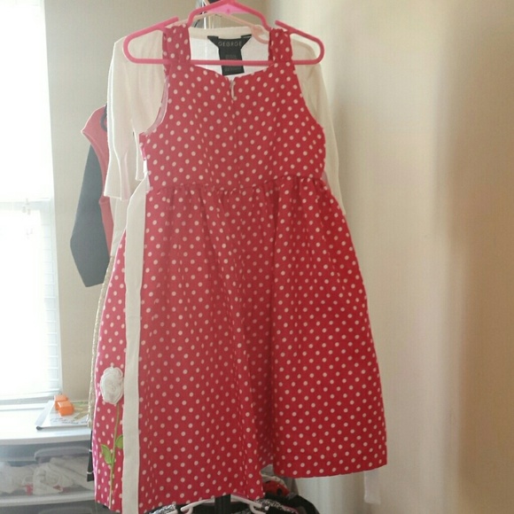 Little Girl's Spring Dress with Shoulder Shrug - Picture 2 of 4