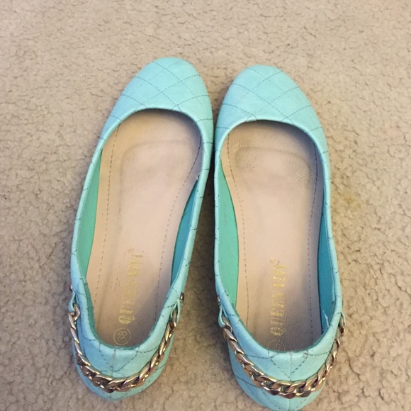 Light blue flats