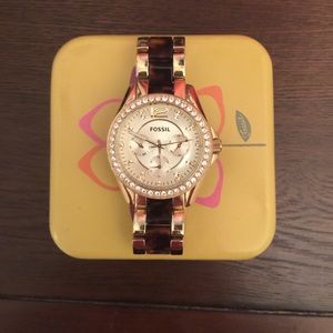 Fossil Virginia Tortoise and Gold watch