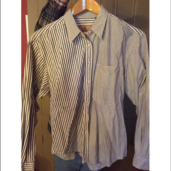 Vintage Double Stripe Button Down Shirt