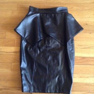 Pencil leather skirt