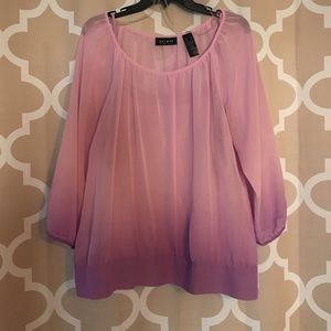 Purple ombré 3/4 sleeve blouse