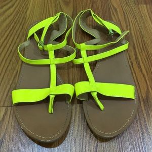 Neon yellow sandals