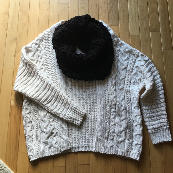 White Cable Knit Cardigan