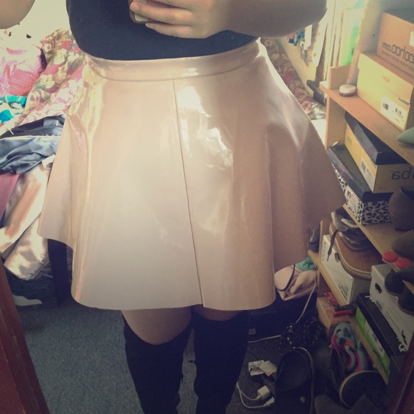 Patent leather skirt