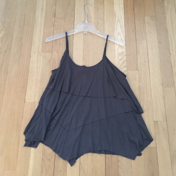 Cute tiered charcoal grey top