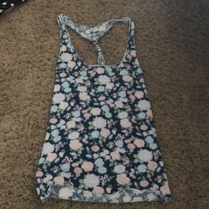 Floral racer back tank top