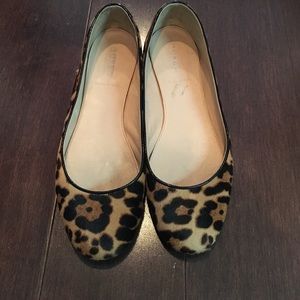 J. Crew Nora Calfhair Leopard Flats