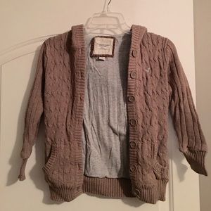 American Eagle 3/4 sleeve hooded sweater