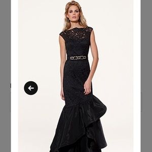 Teri Jon black lace and taffeta dress