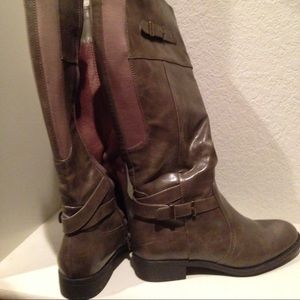 Mushroom colored tall boots