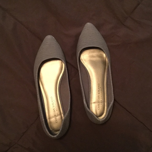 Christian Siriano tan patterned flats