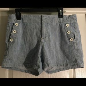 Loft size 8 women's blue pinstripe shorts