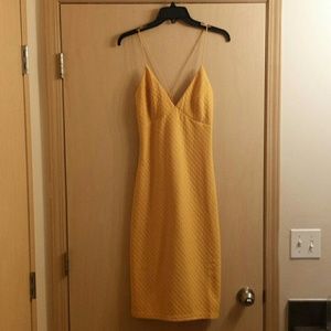 Yellow Midi Body Con Dress
