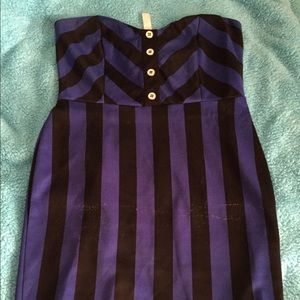 Blue and black dress