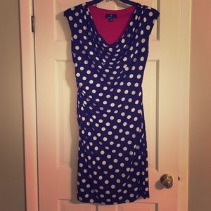 Scoop neck, polka dot dress