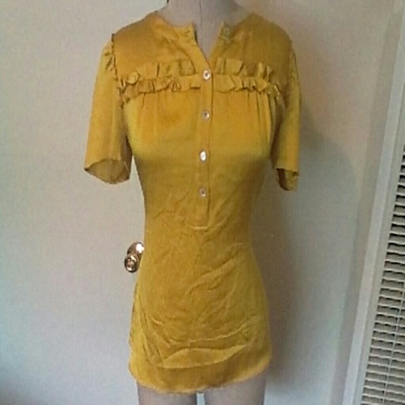 J.CREW MUSTARD COLOR SILK TUNIC - Picture 2 of 4