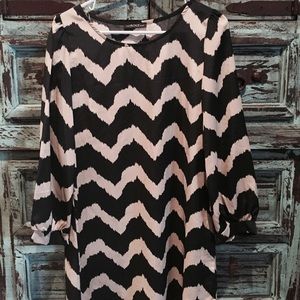 Black and tan chevron tunic