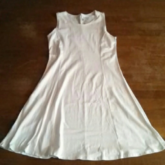 Nwot white sleeveless tank flair dress