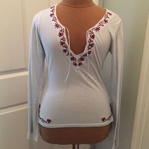 Hollister S blue and burgundy long sleeve tunic