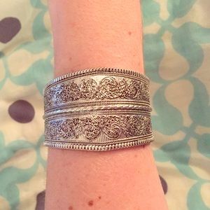 Free People Silver-Tone Engraved Metal Cuff
